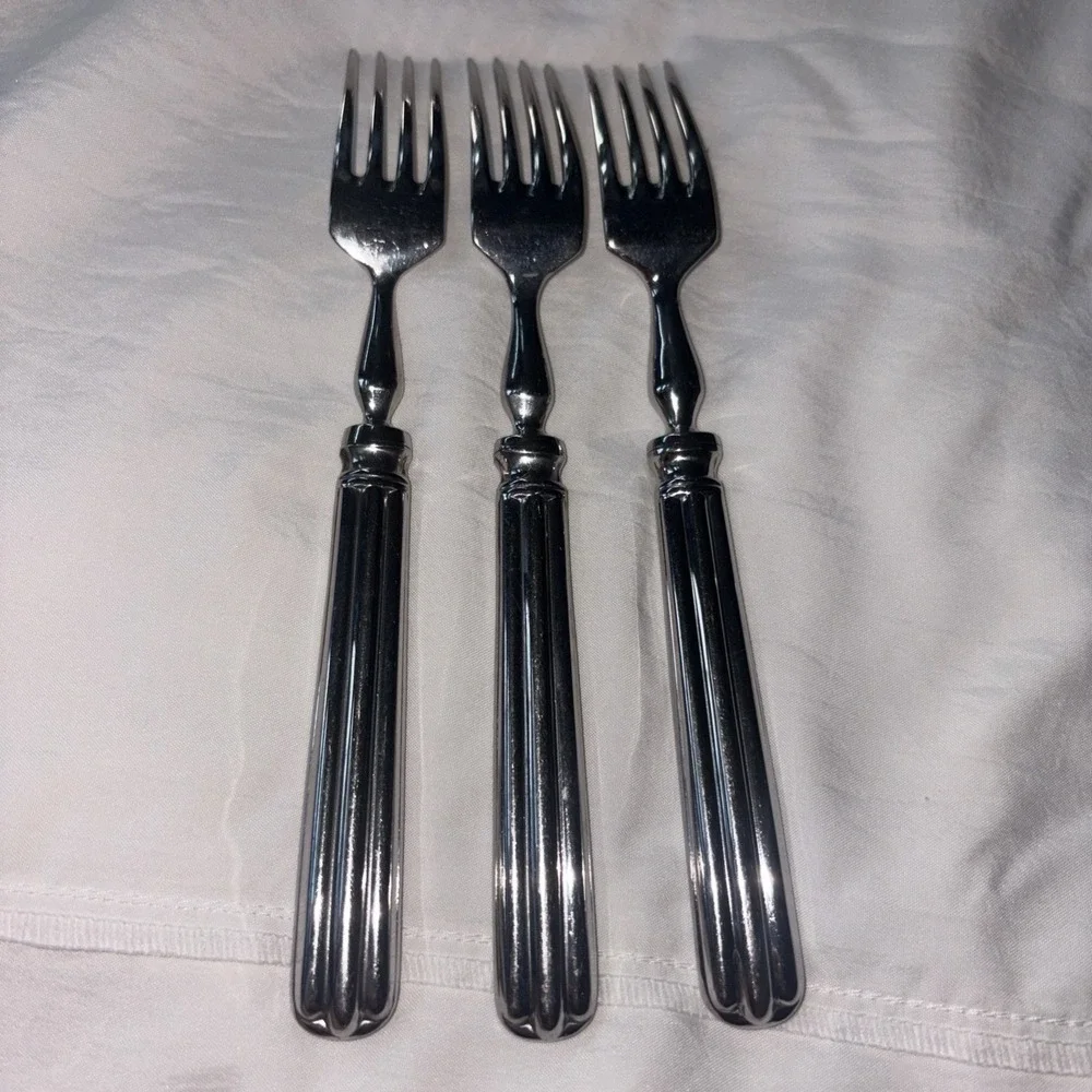 Pottery Barn TOULOUSE Salad Forks (Set of 3) 18/10 Stainless Portugal 7 5/8